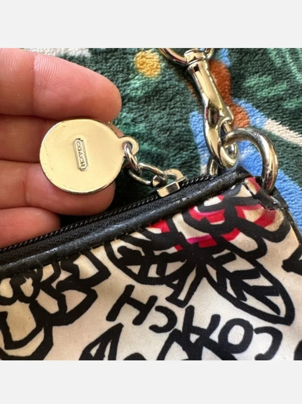 Coach Floral Sketch Mini Hobo in White, Black & Red 2009.